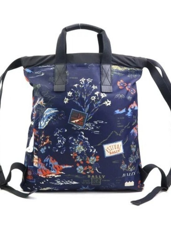Auth BALLY Backpack Navy/Black Nylon - 56141g main image 15